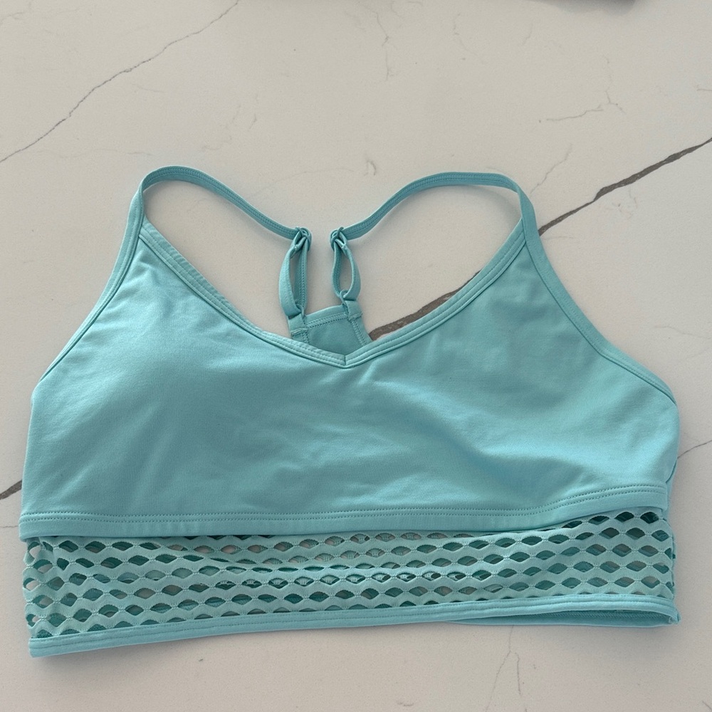 Pink Women's Aqua Sports Bra with Mesh Detail